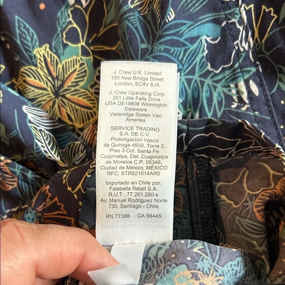 J. Crew Blue and Black Floral Men's Swim Shorts